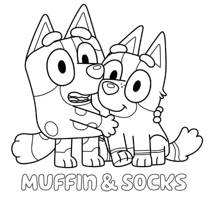 Kolorowanka online Muffin i Socks