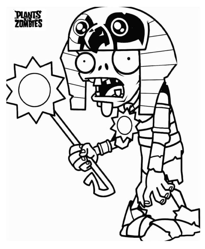 Online målarbok Mummy Ra Zombie