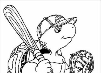 Online coloring book A batter at the game