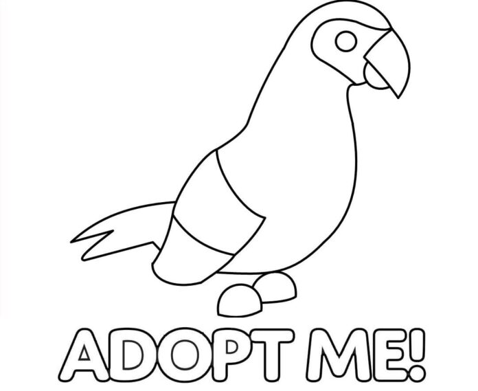 Online omaľovánka Papagáj z Adopt Me