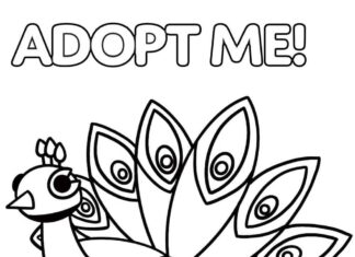 Online kifestőkönyv Páva az Adopt Me oldalról