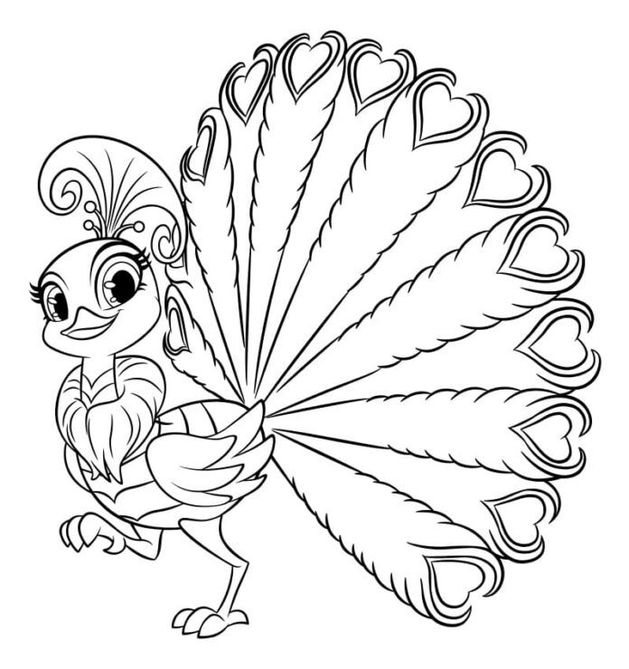Online coloring book Peacock from Shimmer and Shine