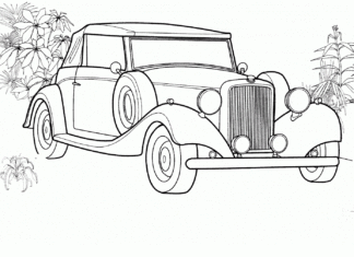 Online coloring book First rolls royce vintage