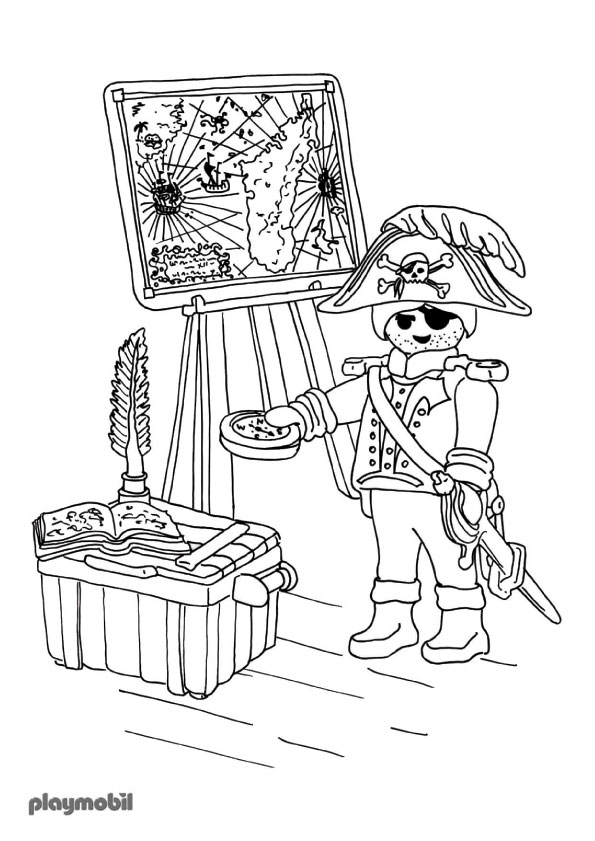 Libro para colorear online Piratas de Playmobil para niños