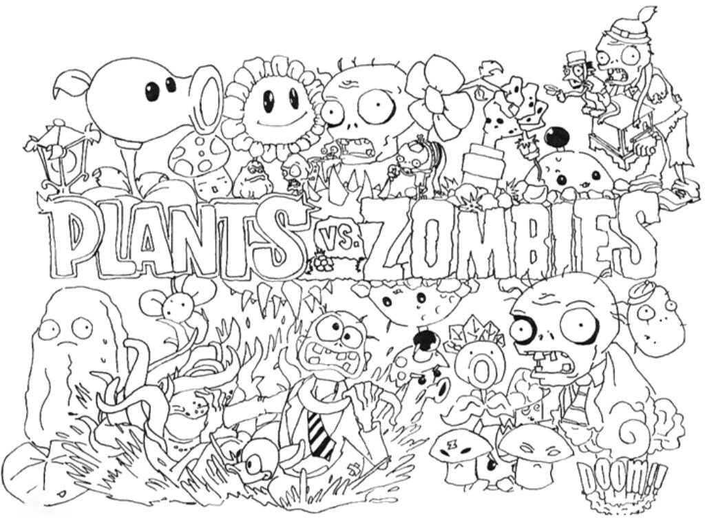 Plants vs Zombies coloring book for kids to print and online