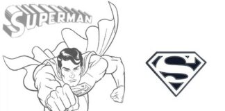 Libro da colorare online carattere Superman per i ragazzi