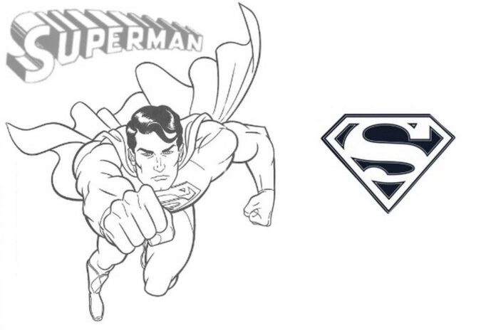 Libro da colorare online carattere Superman per i ragazzi