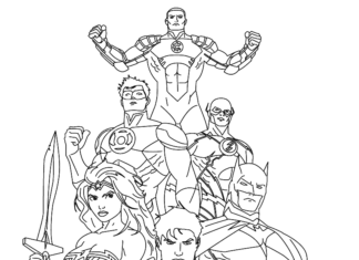 Livro online para colorir personagens da Liga da Justiça