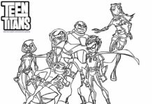 Kolorowanka online Postacie z bajki Teen Titans