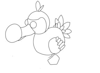Online omaľovánka vták Dodo pre deti