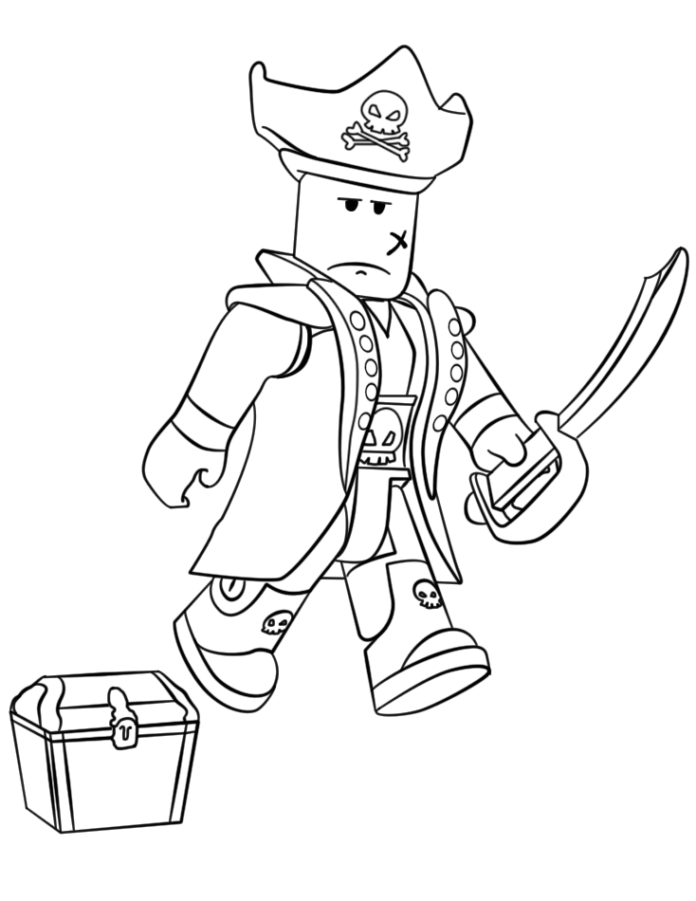 Libro da colorare online Roblox il capitano dei pirati