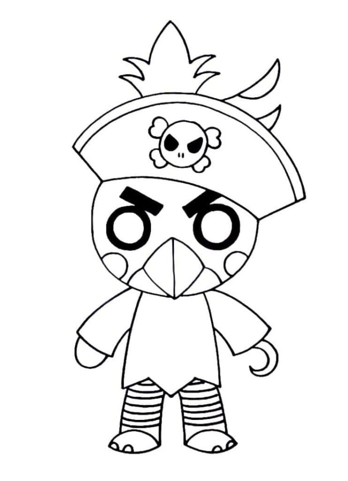 Livre de coloriage en ligne Roblox le pirate avec un crochet