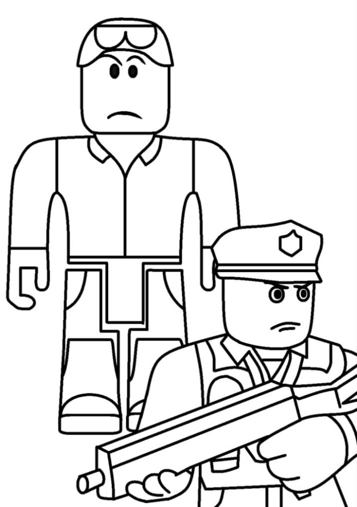 Libro da colorare online Roblox poliziotto