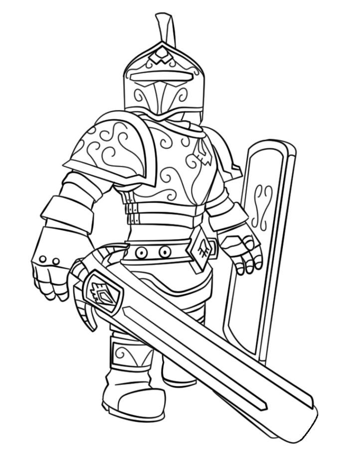 Online coloring book Roblox knight