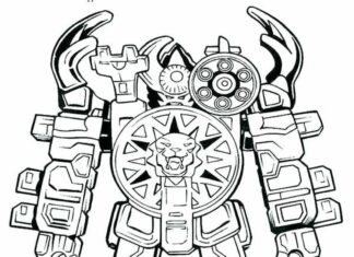 Online coloring book Metal robot with weapons