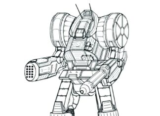 Online coloring book Robot with plots