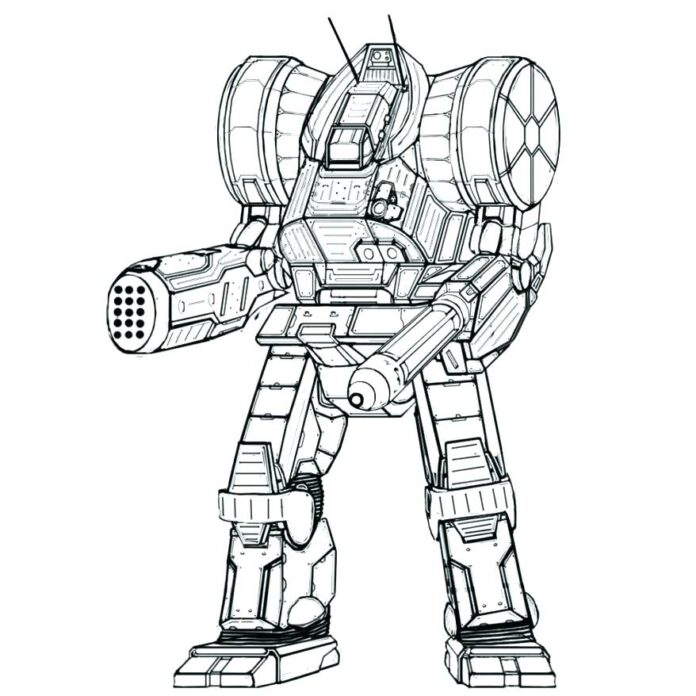 Online coloring book Robot with plots