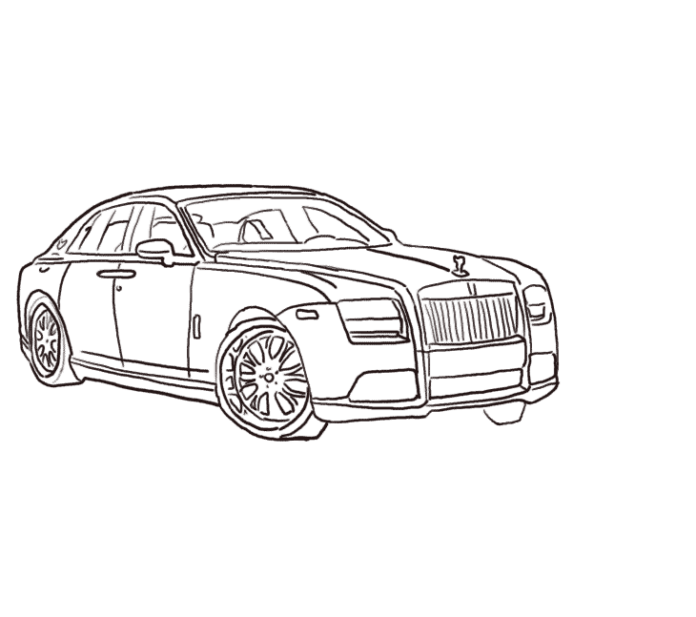 Libro para colorear en línea del coche de pasajeros Rolls Royce