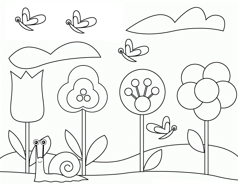 Libro da colorare online Fiori e foglie in fiore