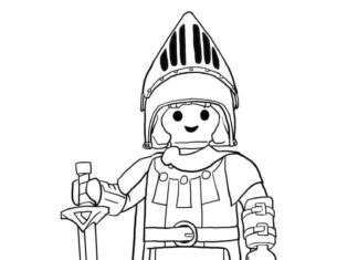 Online malebog Middelalderlig ridder fra playmobil