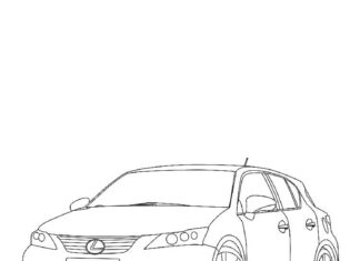 Libro para colorear online Persona del coche Lexus CT 200h
