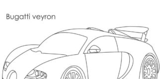 Online coloring book Bugatti sports car