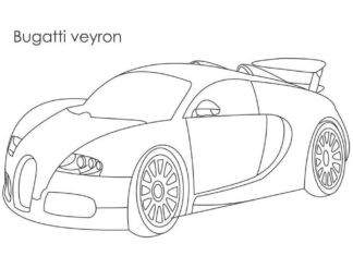 Färgbok online Bugatti sportbil