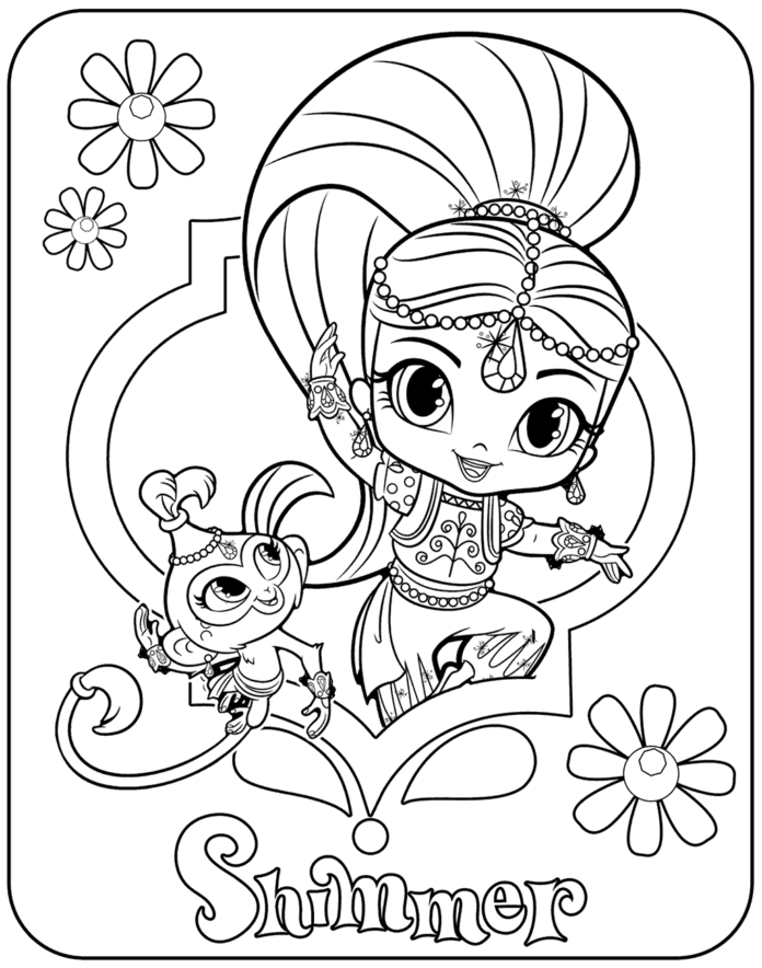 Shimmer and Shine online coloring book