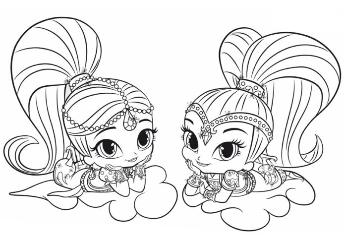 Shimmer and Shine online coloring book for girls
