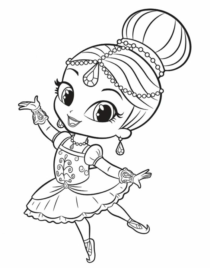 Online coloring book Shine girl