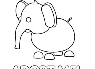 Online-Malbuch Elefant aus dem Zeichentrickfilm Adopt Me