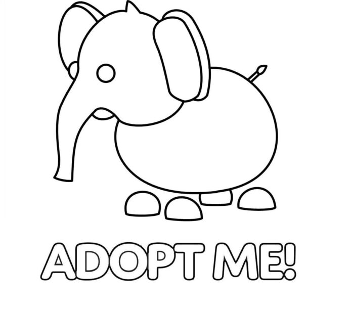 Online-värityskirja Elefantti Adoptoi minut -sarjakuvasta