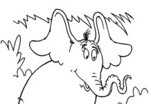 Libro para colorear en línea Elefante del Dr. Seuss
