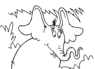 Online malebog Elefant fra Dr. Seuss
