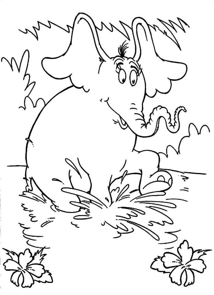 Online omaľovánka Sloník od Dr. Seussa