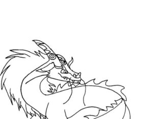 Online coloring book Fairy tale dragon for kids