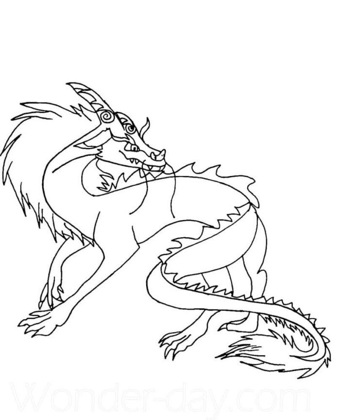 Livre de coloriage en ligne Dragon du conte de fées pour enfants