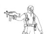 Online coloring book Shooting soldier