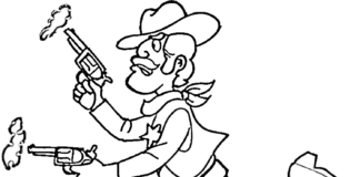 Online coloring book The Mad Gunman
