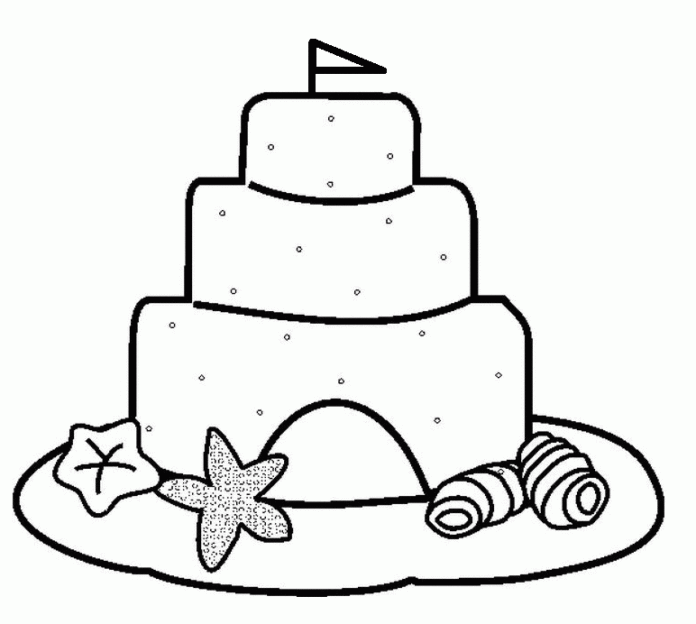 Online coloring book Cake building
