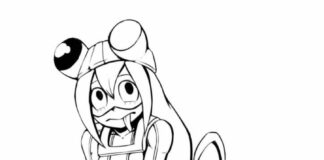 Libro para colorear online de Tsuyu Asui