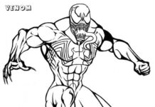 Libro da colorare online Venom combatte il suo avversario
