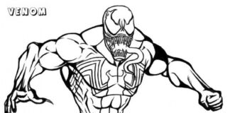 Online målarbok Venom slåss mot sin motståndare
