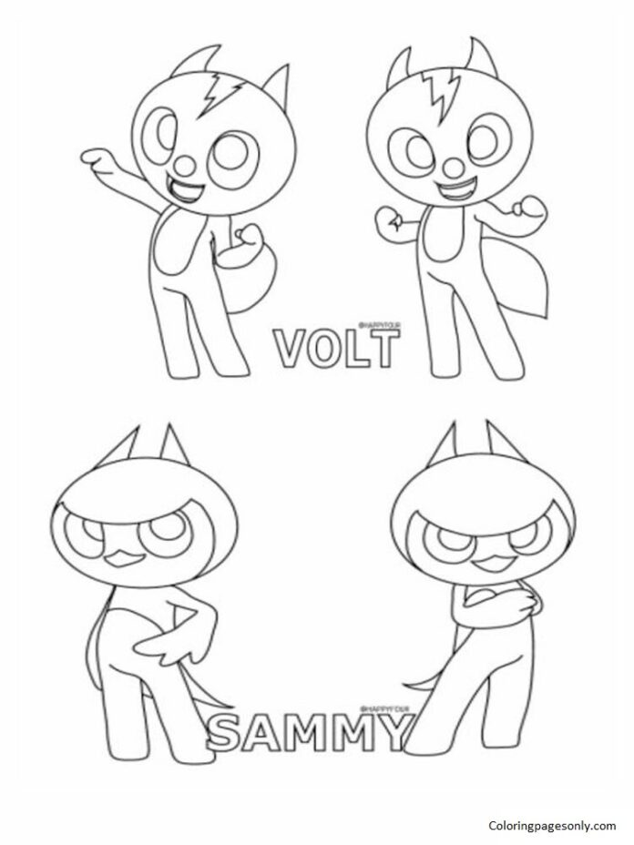 Online coloring book Volt and Sammy from the cartoon