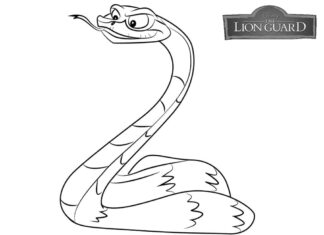 Libro da colorare online Il serpente del cartone animato Lion Guard