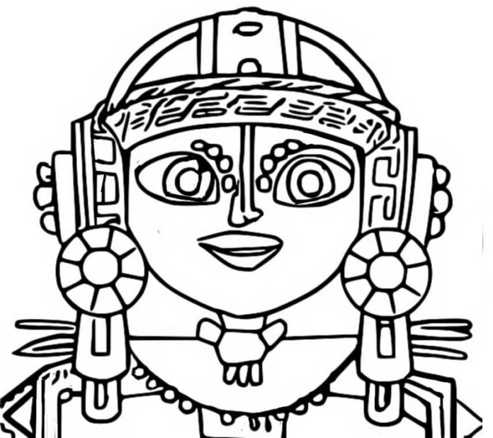 Libro para colorear online de la Princesa Guerrera Maya