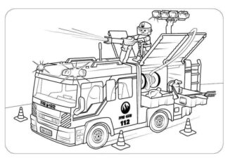 Libro para colorear online Camión de bomberos de playmobil