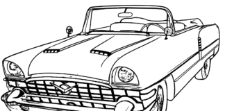 Livre de coloriage en ligne Ancienne voiture Cadillac