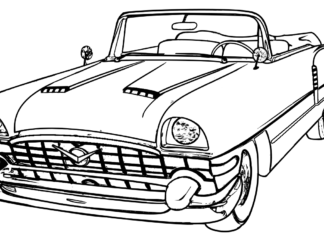 Online-Malbuch Antiker Cadillac Auto