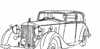 Online coloring book Antique Rolls Royce car